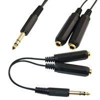 Câble Répartiteur Personnalisé Double RCA Mâle 6,35 mm vers Double Femelle, en Cuivre Pur, Stéréo/Mono, Gaine PVC pour Haut-parleurs