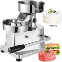 Presse à hamburgers et saucisses manuelle professionnelle 100 mm/4 pouces en acier inoxydable robuste pour la préparation de viandes