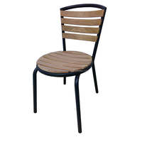 Chaise d'extérieur en plastique et bois en Aluminium, Design moderne, pour Restaurant, café, jardin, Patio