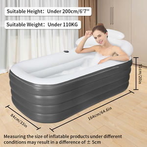 Bañera de hidromasaje familiar portátil plegable Sauna inflable de gran tamaño para adultos engrosada - Product Image 6