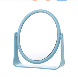 Miroir cosmétique rond de style salon personnel en ABS double face en paille de blé en gros - Product Image 4