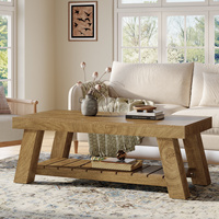 Table basse rectangulaire Tribesigns de 47,24 pouces, tables centrales en bois de style farmhouse pour salon, table d'appoint rustique à 2 niveaux