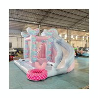 Structure gonflable extérieure pour enfant Rebond de sirène gonflable avec toboggan gonflable