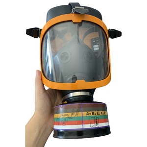 Masker Gas kimia Anti-gas wajah penuh masker Gas sipil pemasangan depan dapat digunakan kembali <span class=keywords><strong>Respirator</strong></span> silikon hitam CE pengiriman cepat CN; Ayam - Product Image 5