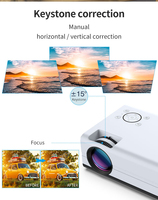 Mini-projecteur Android portable 100 ANSI Lumens avec diffusion d'écran de téléphone, 1 Go/8 Go, Home Cinéma LCD Full HD 720P, Haut-parleurs Stéréo HIFI