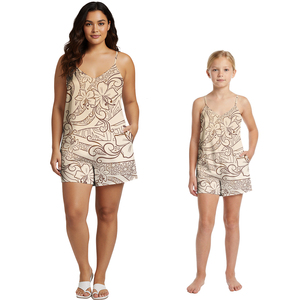 Trajes Casuales con Estampado Tropical y Bolsillos para Niñas Estilo Hawaiano, Monos para Mujer, Conjuntos a Juego para Madre e Hija - Product Image 2