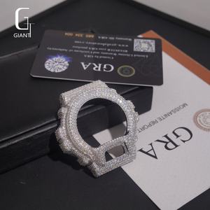 Boîtier de montre en argent 925 avec testeur de diamants passé test, moissanite VVS, pour femmes et hommes, style hip-hop, serti de pierres, montre DW6900, boîtier de montre en moissanite - Product Image 1