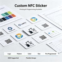 Autocollant NFC programmable avec logo personnalisé 15x15mm