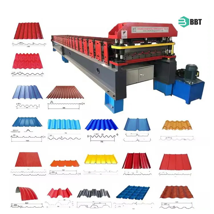 Three Layer Roof Slate Metal Tile Making Machine Trapezoidal Corrugated Ibr Roof Sheet Roll Forming Machine