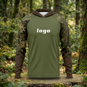 Vente en gros de chemises de pêche sportives unisexes personnalisées avec logo, en spandex/polyester, respirantes, à séchage rapide, avec capuche, taille plus, impression par transfert thermique - Product Image 3