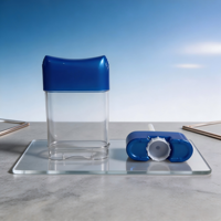 Tube de déodorant solide en plastique transparent bleu de 75 ml, à mécanisme rotatif, pour anti-transpirant solide et baume à lèvres - Vente en gros