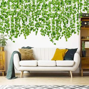 Las Populares Plantas Artificiales de Hojas de Vid Verde, Ideales para Cercas, Balcones, Jardines, Paredes del Hogar y Decoraciones de Boda - Product Image 1