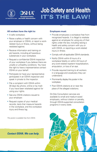 Affiche de sécurité et de santé au <span class=keywords><strong>travail</strong></span> OSHA 60x90cm pour la conformité à la législation <span class=keywords><strong>du</strong></span> <span class=keywords><strong>travail</strong></span>, ressources pédagogiques certifiées CE ISO ROHS CNAS SGS - Product Image 2