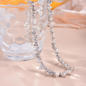 Collar de Plata Pura con Piedra de Silicona en Forma de Corazón, Joyería de Lujo 8*8 - Product Image 5