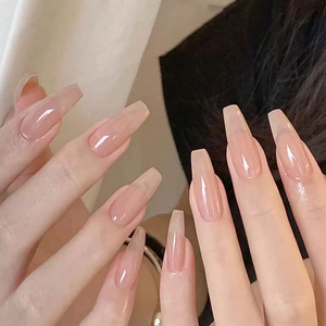 Hot Girl Nail Tips Nueva moda Alta calidad Grano <span class=keywords><strong>de</strong></span> <span class=keywords><strong>vaca</strong></span> Prensa en <span class=keywords><strong>uñas</strong></span> Acrílico personalizado Gel artificial Art Nails - Product Image 3