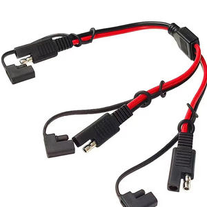 Cable personalizado Conector de batería SAE de 1,5 metros 16 AWG SAE a arnés de terminal de anillo con fusible de 15A para uso en automóviles - Product Image 3