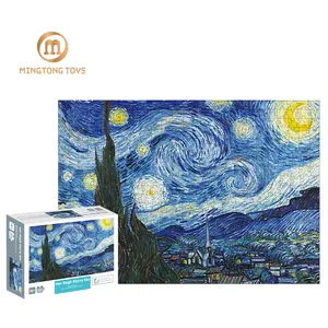 Bán Buôn Đồ Chơi Trẻ Em Tùy Chỉnh Van Gogh Tranh Sơn Dầu Bầu Trời Đầy Sao Giấy Jigsaw Puzzle 1000 Cái Cho Người Lớn