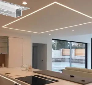 Untuk LED Strip Cahaya Tersembunyi Saluran Alu Perumahan Diffuser Pc Plester Drywall Gipsum Led Profil Aluminium