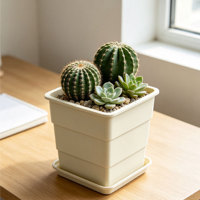 Pots de fleurs carrés légers de style moderne, de haute qualité, avec trou de drainage, en matériau PP durable, pour jardin suspendu et pépinière