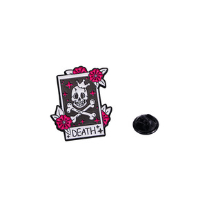 YINI fabricante al por mayor personalizado 4 piezas Rosa gótico esmalte pines-aleación de zinc Edgy Y2K pines con igualdad de género y motivos de muerte - Product Image 3