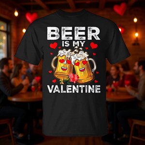 Camiseta de Cerveza para el Día de San Valentín con Diseño Promocional para Celebrar el Amor y las Brindis - Product Image 2