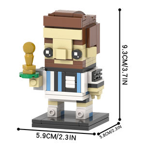 MOC7519 Leo 157 Uds. Ladrillos de cabeza cuadrada jugador de fútbol argentino famosa estrella mundial ensamblar bloques de construcción DIY para niños juguetes de regalo - Product Image 3