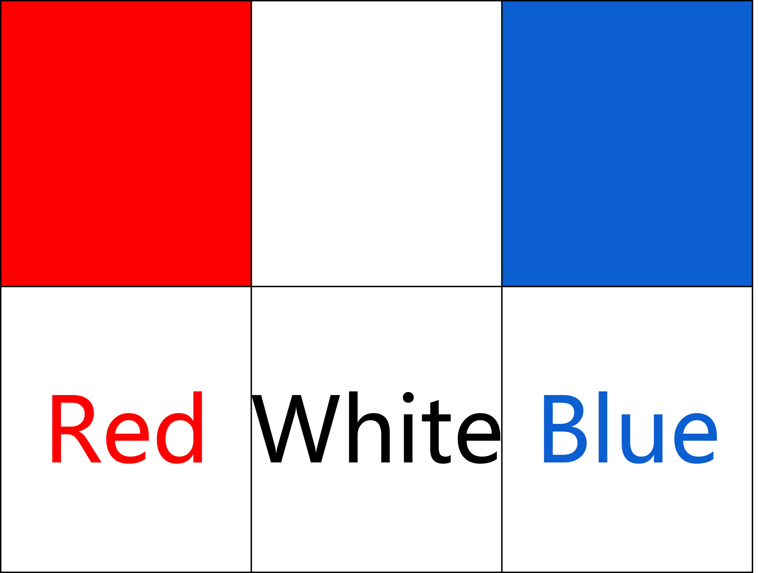 Panel en blanco, azul o rojo