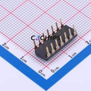 DSIC07LHGET DIP Switch Switch Flat Toggle, Raised Type Single Pole Single Throw 7 PC Pin - Product Image 2