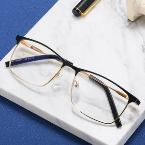 MS 91297 2023 새로운 프레임 남성 금속 안경 얇은 프레임 안경 안티 블루 라이트 광학 안경 패션 디자이너 사용자 정의 안경
