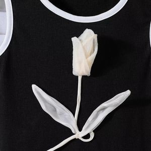 เสื้อผ้าเด็กผู้หญิง 3-7 ขวบ ผ้าขนสัตว์ลำลอง ปักลายดอกไม้สวยงาม เสื้อแขนกุด แฟชั่นกระโปรงตาข่ายพองๆ เรียบง่าย ใส่ได้ทุกวัน - Product Image 4