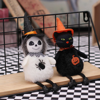 Pendentif en peluche d'Halloween, ornements de sorcière citrouille pour la fête des démons, accessoires de décoration pour maison hantée, décorations de fête faites à la main