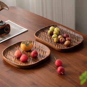 North American <b>Black</b> Walnut Wood Tea Tray Irregular Shape Solid Wood Tea Ceremony Accessory - Product Image 2