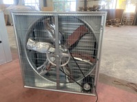 Ventilateur d'extraction axial carré à grande puissance, à grille, pour ventilation industrielle, type poussée-tirage, hélice en acier inoxydable, OEM
