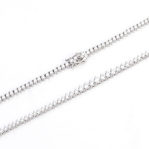Collar de Tenis Provence, Plata 925, 2mm 3mm 4mm 5mm, Cadena de Tenis con Diamantes de Moissanita Redondos Incoloros, Collar de Moda - Product Image 6