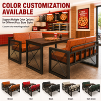 Ensemble de mobilier pour restaurant de pizzas avec banquette et table à manger pour espaces de restauration rapide, QSR, pizzeria, café et espaces de restauration commerciaux