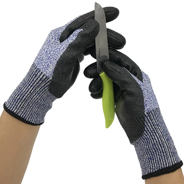 HPPE anti-taglio resistente di sicurezza lavoro a mano in nitrile rivestito di palma guanto a prova di taglio pro 3 per gli uomini di costruzione di lavoro