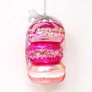 En gros nouveau personnalisé en verre à <span class=keywords><strong>trois</strong></span> couches macaron ornements de noël - Product Image 1