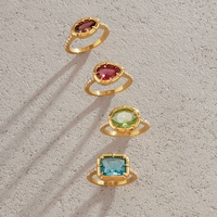 Bague de fiançailles chic pour filles, plaquée or, tendance, alliance en acier inoxydable