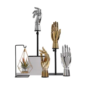 Wholesale Realistic Chrome Hand Gold Mannequin Jewelry Display Stand Mannequin Hand
