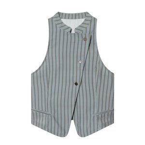 Elegante Completo da Ufficio da <span class=keywords><strong>Donna</strong></span>: Gilet a Righe Doppiopetto e Pantaloni Coordinati, Set Personalizzabile Chic con Blazer e Pantaloni - Product Image 2