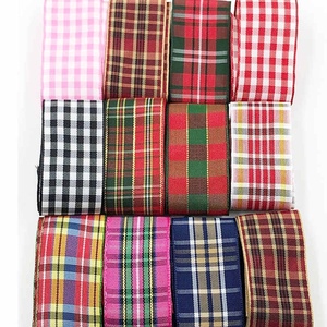 Pita Tartan <span class=keywords><strong>Plaid</strong></span> Grosir, Pita Kemasan Hadiah Natal yang Cantik, Gulungan Pita - Product Image 1