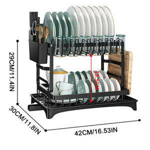 Escurridor de Platos en Capas OEM, Organizador de Platos, Soporte de Almacenamiento de Platos <span class=keywords><strong>para</strong></span> Cocina, <span class=keywords><strong>Bandeja</strong></span> <span class=keywords><strong>para</strong></span> Platos con Escurridor, Cubiertos y Vasos - Product Image 2