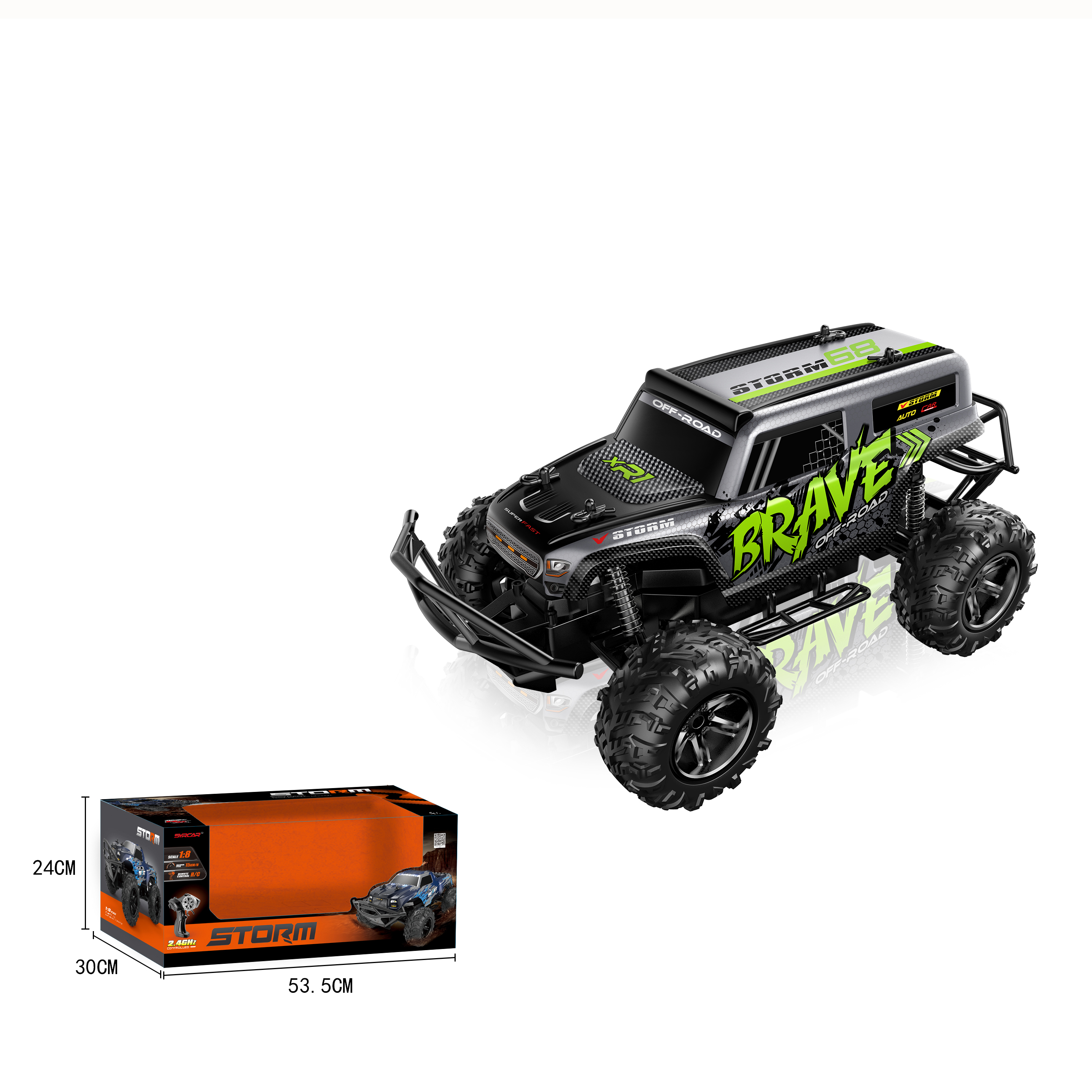 Высокоскоростной автомобиль 15 км/ч 2WD 2,4G частота Rc автомобиль крутой черный для взрослых 30 метров