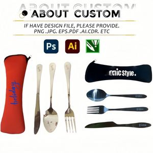 Juego de 4 Piezas, Bolsa de Vajilla Portátil Personalizada, Bolsa de Almacenamiento de Cubiertos para Viajes al Aire Libre, Camping, Cocina de Campamento y Viajes - Product Image 2