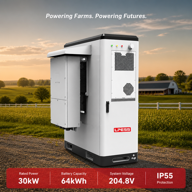 Commercial & Industrial Outdoor Energy Storage System 30kW 64kWh All-in-One PV ESS Cabinet LFP 314Ah IP55 CE Certified Factory