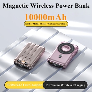 Cargador Inalámbrico Magnético 3 en 1 con Pantalla Digital y Logotipo Personalizado, 10000mAh, con Cable para Teléfono y Reloj - Product Image 4