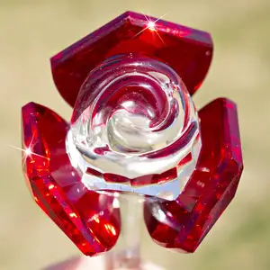 아름다운 빨간 크리스탈 유리 장미 꽃 결혼 선물 크리스탈 공예 가정 장식 발렌타인 데이 멋진 장미 꽃