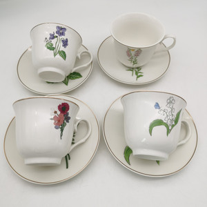 餐厅加热式 6 件套简约餐具套装陶瓷瓷盘金色镶嵌图案现货 - Product Image 1