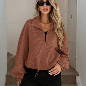 Blouson de baseball pour femme style européen et américain, col montant, fermeture éclair, coupe oversize, automne-hiver 2026 - Product Image 4