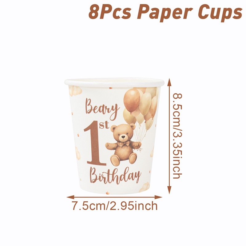 Gobelets en papier marron-8pcs